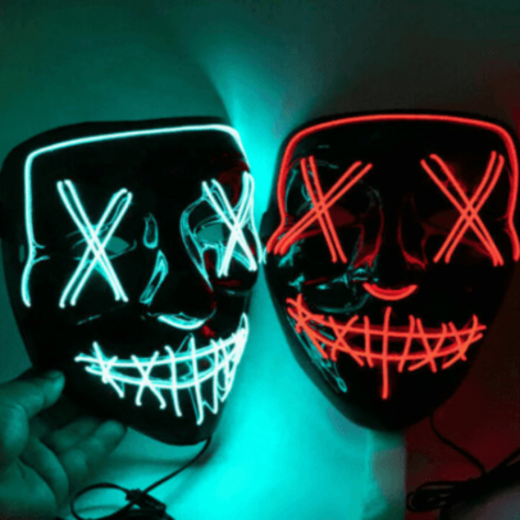 K Costumes | LED Horror Masks Halloween Party Casque Masquerade Light Light in the Dark Scary