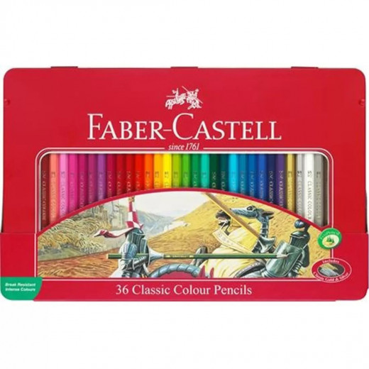 Faber Castell - Classic Color Pencils in Metal Tin Box - Set Of 36