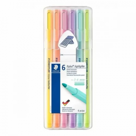 Staedtler - Triplus Textsurfer Highlighter Fineliner Pastel - Pack of 6