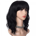 K Costumes | Short Wavy Black Hair Wig