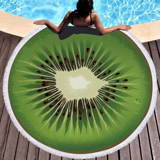 Round Beach Towel, Green Color