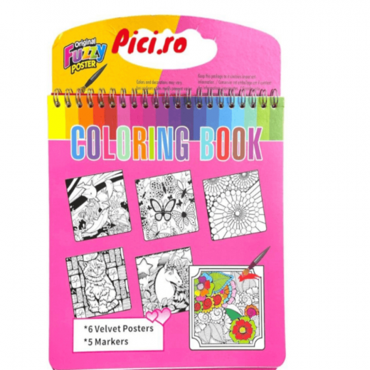 K Toys | Velvet picture coloring book 5 cards including mystery sticker