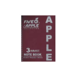 K Back To School | Five Apple Notebook 3 Subject A4 | Random Color