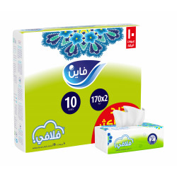 Fine Facial Tissue, Fluffy 170 Sheets, Pack Of 10