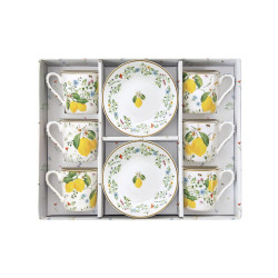 Easy Life Fleurs et Coffee Set Multicolored Citrons 12-Piece