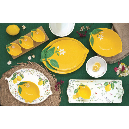 Easy Life Fleurs et Citrons Serving Platter - Yellow 30x22cm