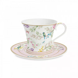 Easy Life Birds Melody 350ml Teacup & Saucer Set - Multicolored