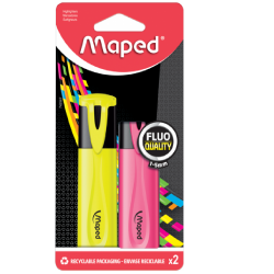 Maped Highlighter Fluo Peps Classic, 2 PCs 1 Yellow + 1 Different Color