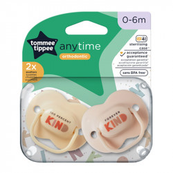 Tommee Tippee Anytime Soother Pack Of 2 (0-6M), pink