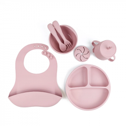 Ozey Silicone Baby Feeding Set Pink