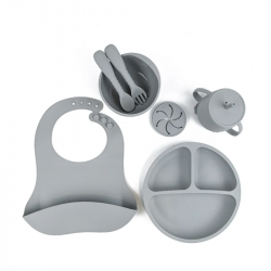 Ozey Silicone Baby Feeding Set Grey