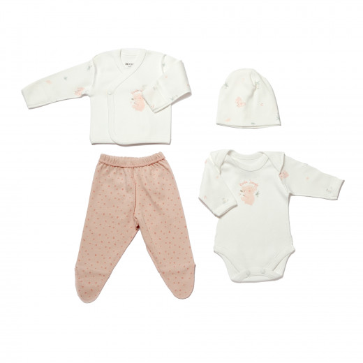 BiOrganic Koala Jungle Newborn 4 Pieces Set Pink (4 Years)