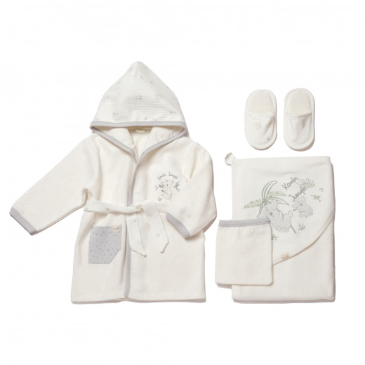 BiOrganic Koala Jungle Bathrobe Set Grey (0-18 Months)