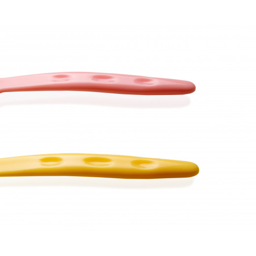 Babyjem Baby Food Spoon 2 Pcs/Pink-Yellow