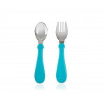 Babyjem Steel Spoon And Fork Blue