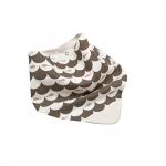 Babyjem Poplin Neck Scarf Bib With Teether / Brown / Fish