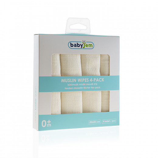 Babyjem Muslin Mouth Tissue / 4 Pcs / Ecru