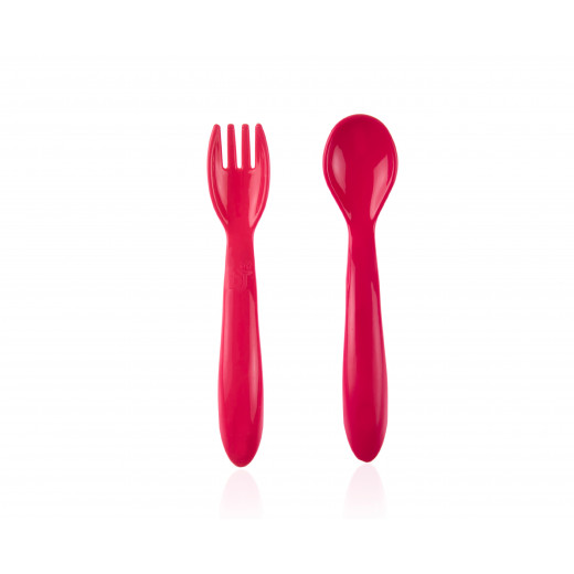 Babyjem Baby Spoon And Fork Set Red