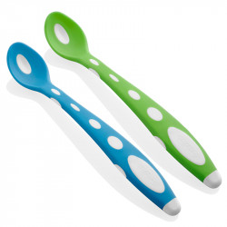 Babyjem Soft Tip Spoon 2 Pcs (Green & Blue)