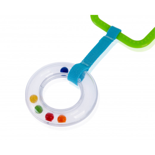 Babyjem Rattle Ring Green Square