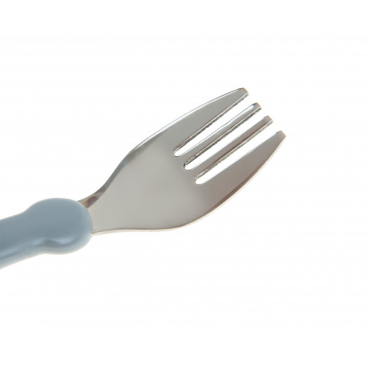 Babyjem Steel Spoon And Fork Grey