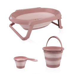 Babyjem Folding Bath Set 3 Pcs Salmon Color New