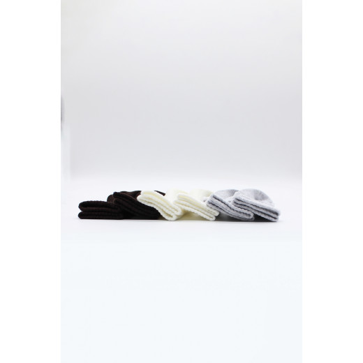 Bistyle Basic 6-Pairs Combed Flat Quarter Socks (0-6 m) (Black, Grey, Beige)