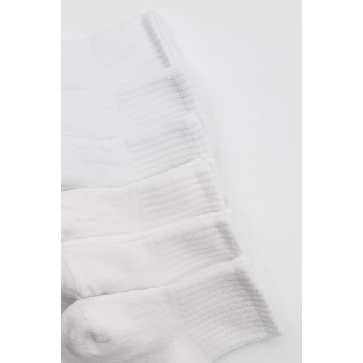 Bistyle 6-Pairs Combed Flat Quarter Socks (0-6 m) White