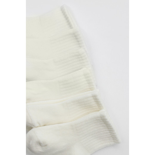 Bistyle 6-Pairs Combed Flat Quarter Socks (12-24 m) Beige