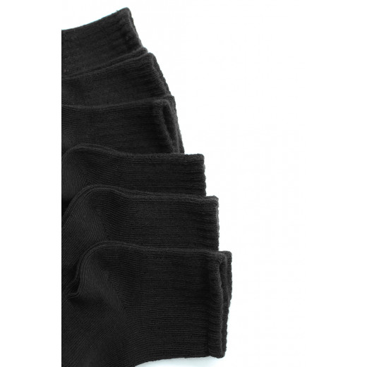 Bistyle 6-Pairs Combed Flat Quarter Socks (0-6 m) Black