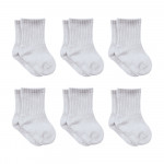 Bistyle 6-Pairs Combed Flat Quarter Socks (0-6 m) Grey