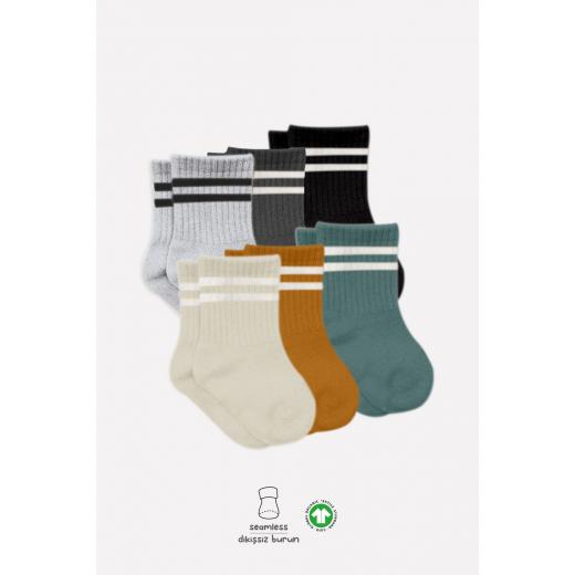 Bistyle 6-Pairs Combed Circlip Quarter Socks (0-6 m) Colored