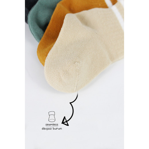 Bistyle 6-Pairs Combed Circlip Quarter Socks (24-36 m) Colored