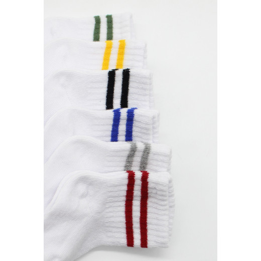 Bistyle 6-Pairs Combed Circlip Quarter Socks (24-36 m) Colored