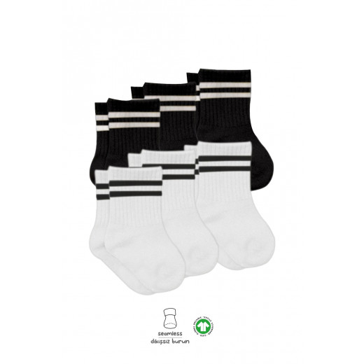 Bistyle 6-Pairs Combed Circlip Quarter Socks (24-36 m) Colored