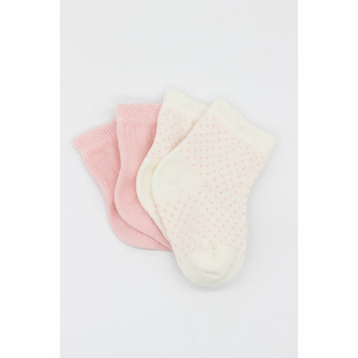 Bistyle Organic 2-Pairs Combed Socks (0-6 m) Pink