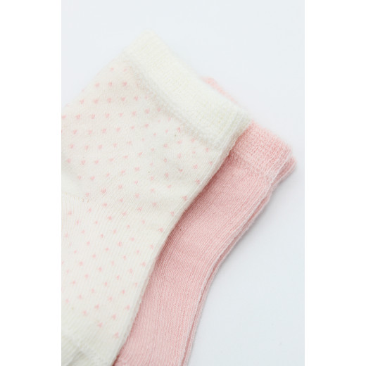 Bistyle Organic 2-Pairs Combed Socks (6-12 m) Pink