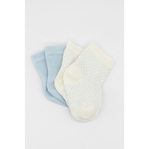 Bistyle Organic 2-Pairs Combed Socks (0-6 m) Blue