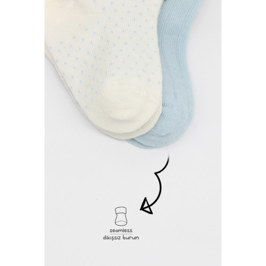 Bistyle Organic 2-Pairs Combed Socks (12-24 m) Blue