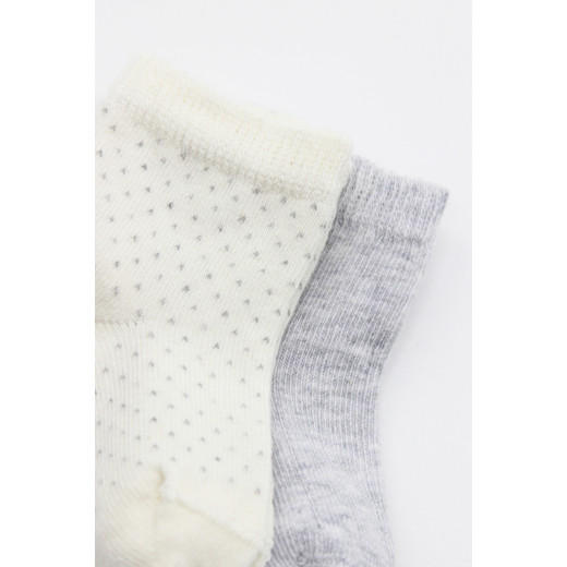 Bistyle Organic 2-Pairs Combed Socks (0-6 m) Grey