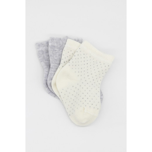 Bistyle Organic 2-Pairs Combed Socks (12-24 m) Grey