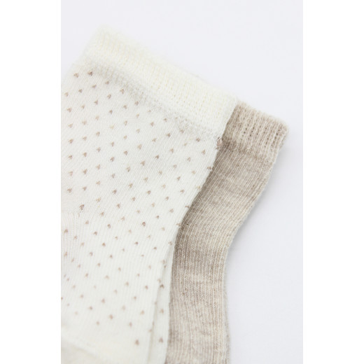 Bistyle Organic 2-Pairs Combed Socks (6-12 m) Beige