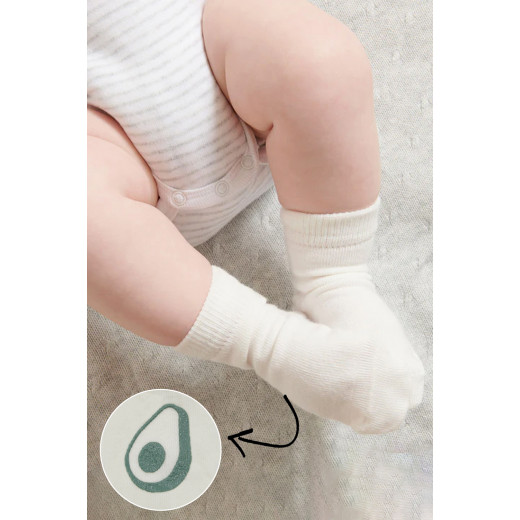 Bistyle Organic 2-Pairs Combed Non-slip Socks (0-6 m) Green