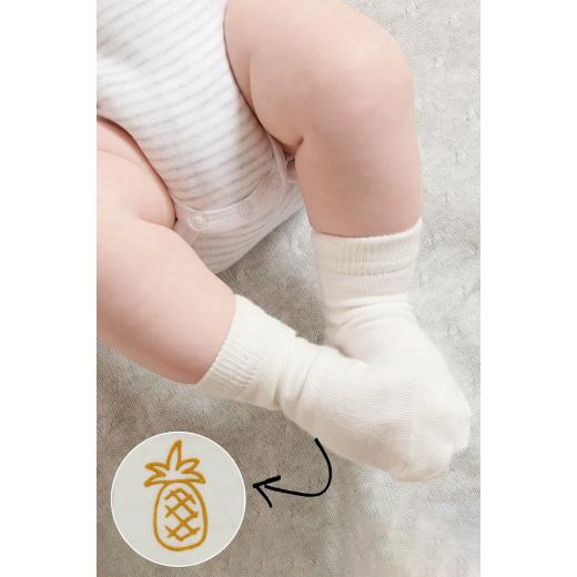 Bistyle Organic 2-Pairs Combed Non-slip Socks (6-12 m) Yellow