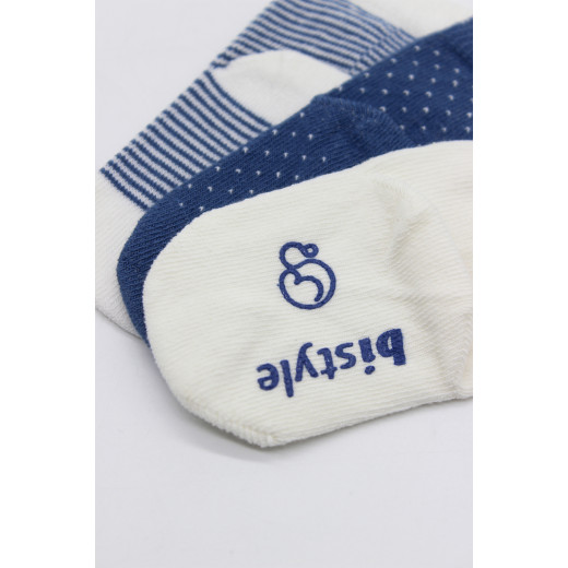 Bistyle Organic 3-Pairs Basic Socks (0-3 m) Blue