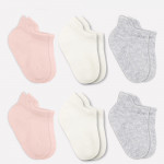 Bistyle 6-Pairs Combed Liner Socks (0-6 m) (Pink, Grey, Beige)