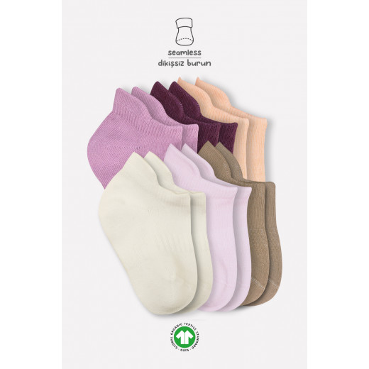 Bistyle 6-Pairs Combed Liner Socks (0-6 m) Colored