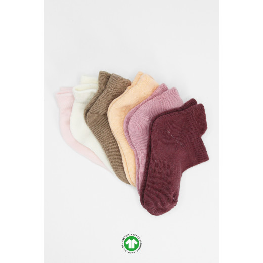 Bistyle 6-Pairs Combed Liner Socks (12-24 m) Colored