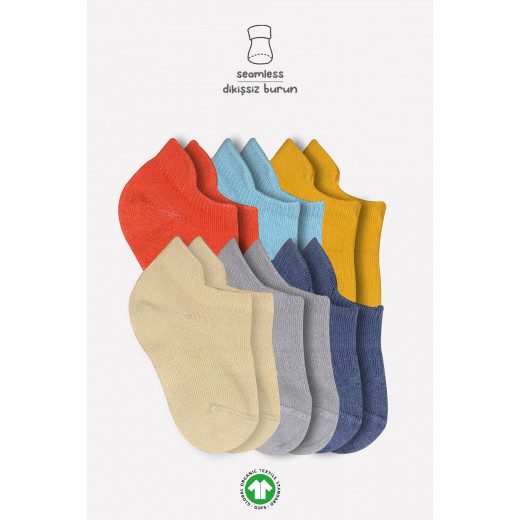 Bistyle 6-Pairs Combed Liner Socks (6-12 m) Colored