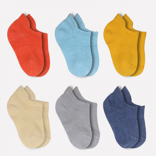 Bistyle 6-Pairs Combed Liner Socks (24-36 m) Colored